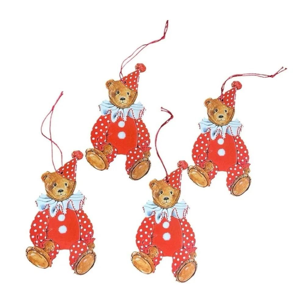 Gordon Fraser Gallery Teddy Bear Gift Tag Clown Set of 4 Unused